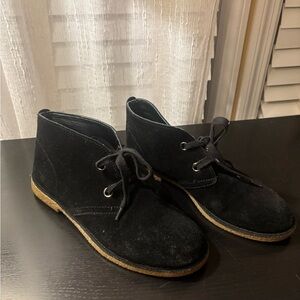 Lucky Brand Black Suede Lace-Up Booties